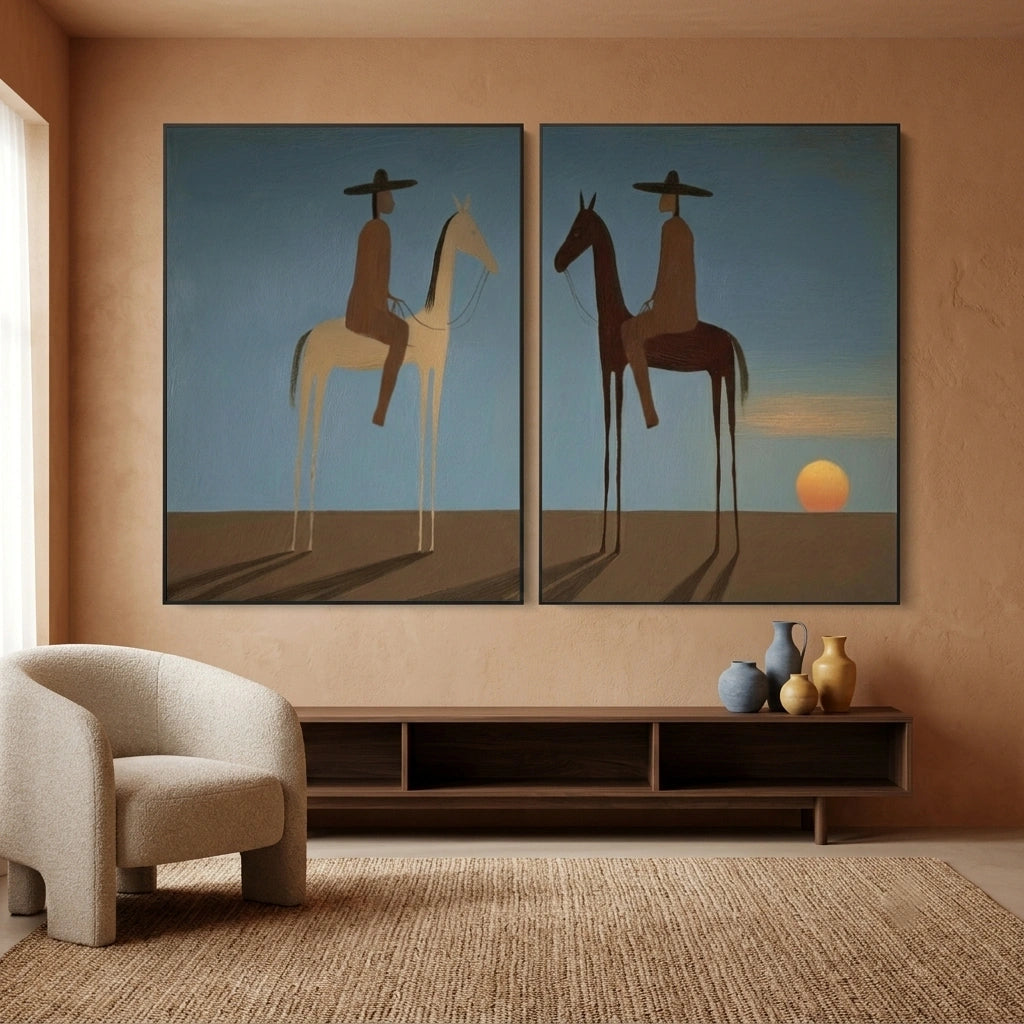 Western Cowboy Wall Art Set of 2 #AC078