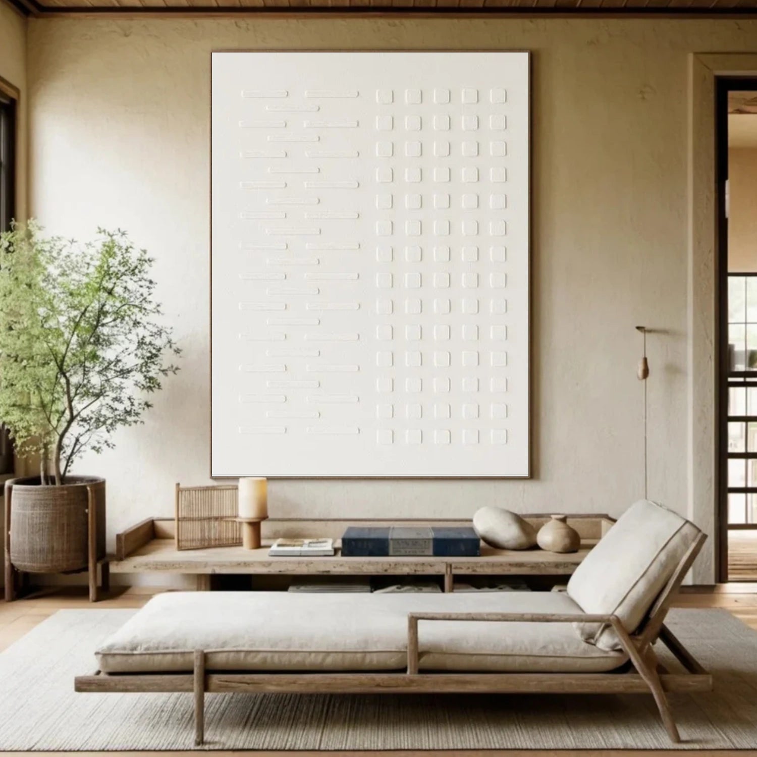 White Minimalist Textured Wall Art #MW023