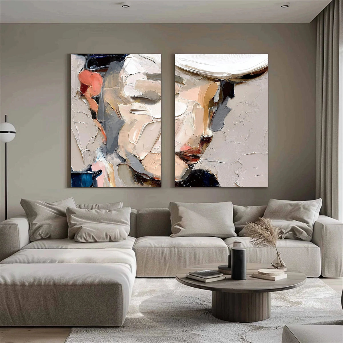 Abstract Portrait Textured Wall Art Set of 2 #LA018