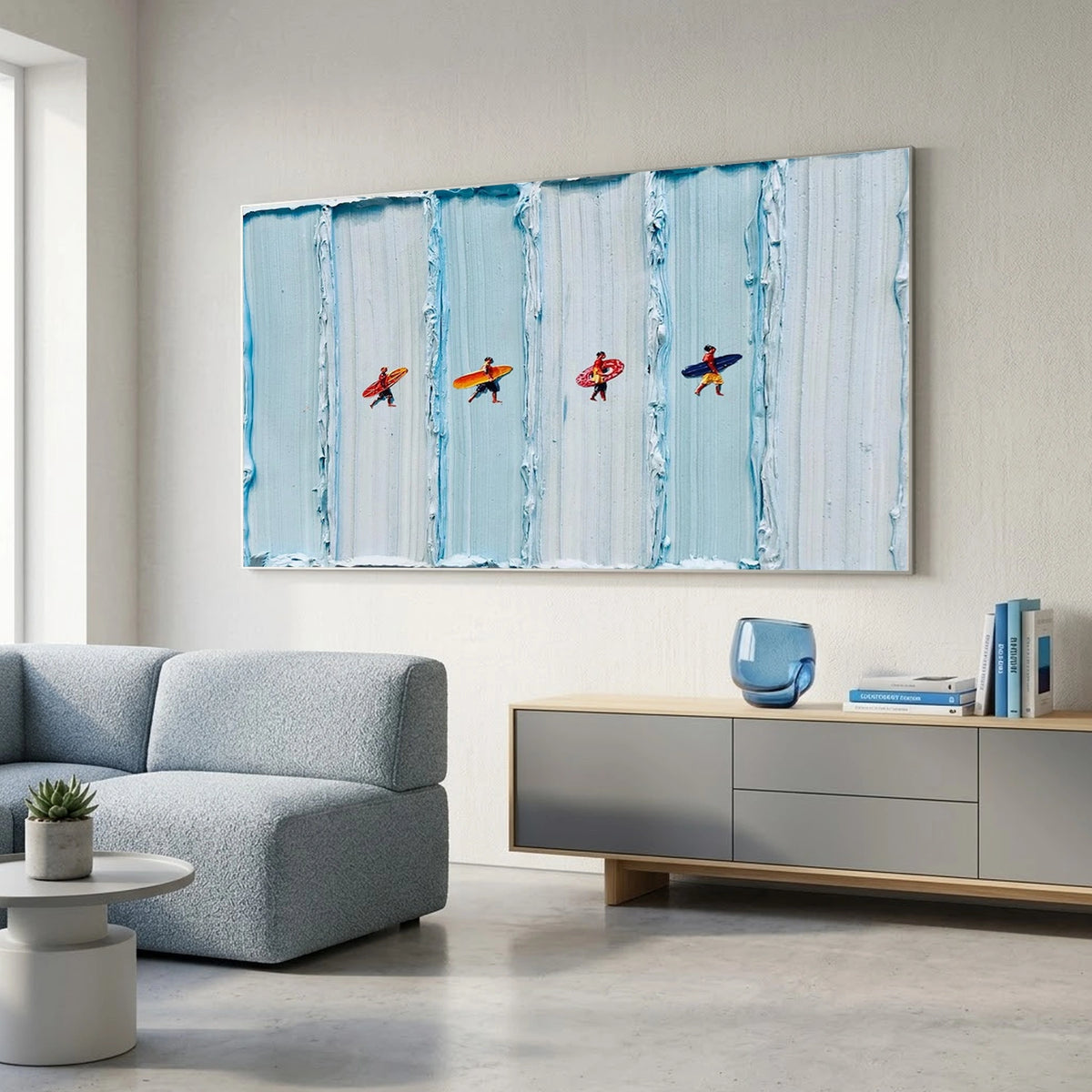 Surfing Sports Textured Wall Art #SC048