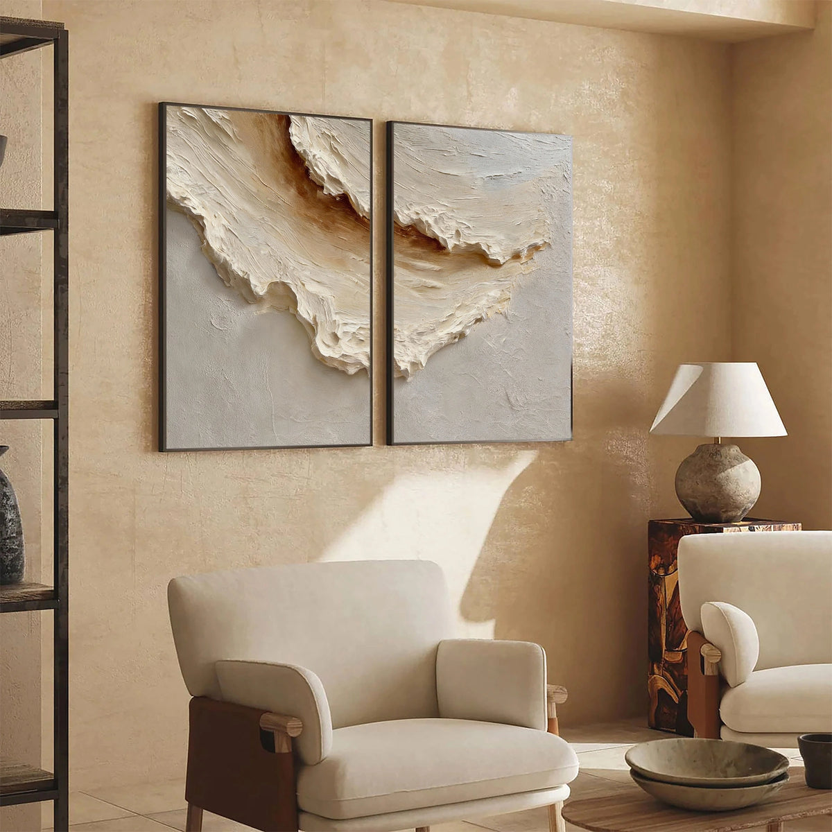 Abstract Ocean And Sky Textured Wall Art Set of 2 #OS128