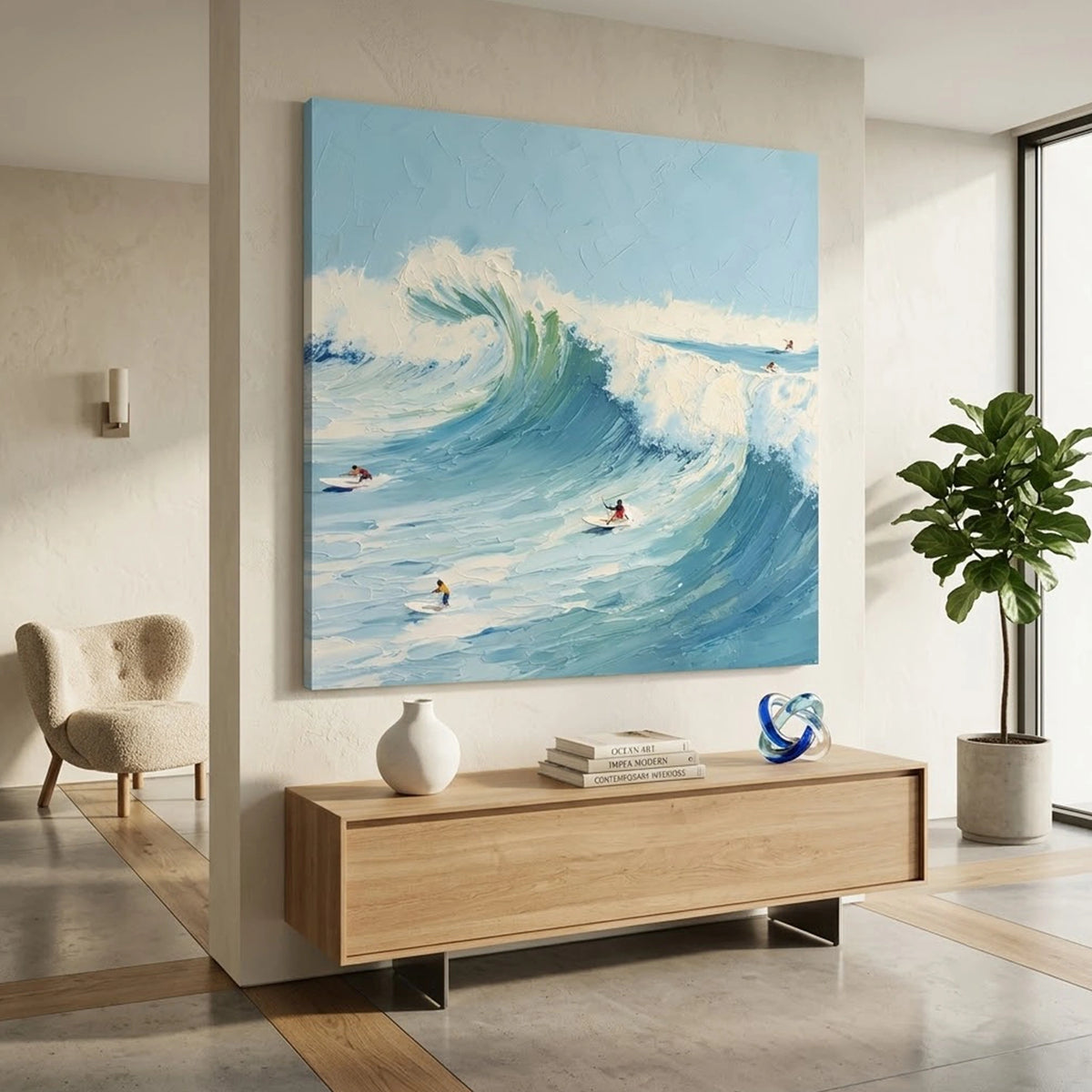 Surfing Sports Textured Wall Art #SC020