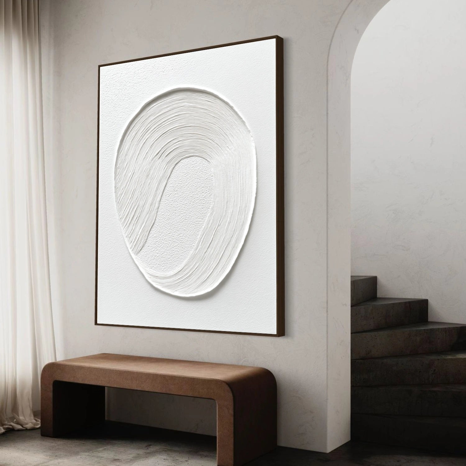 White Minimalist Textured Wall Art #MW014