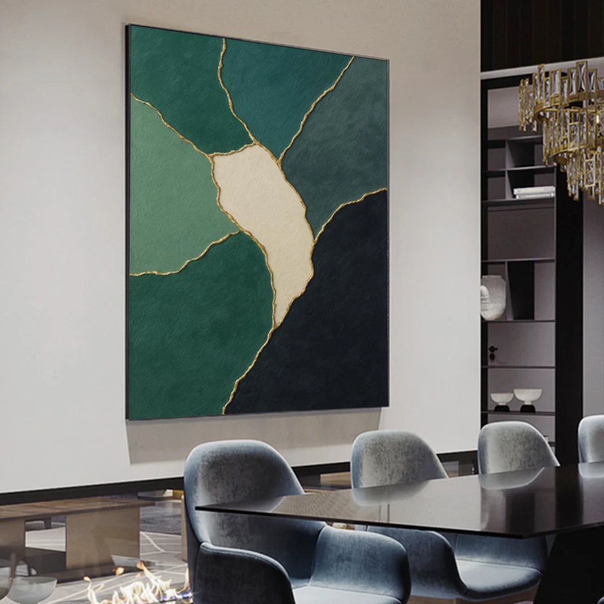 Green Minimalist Textured Wall Art #MW002