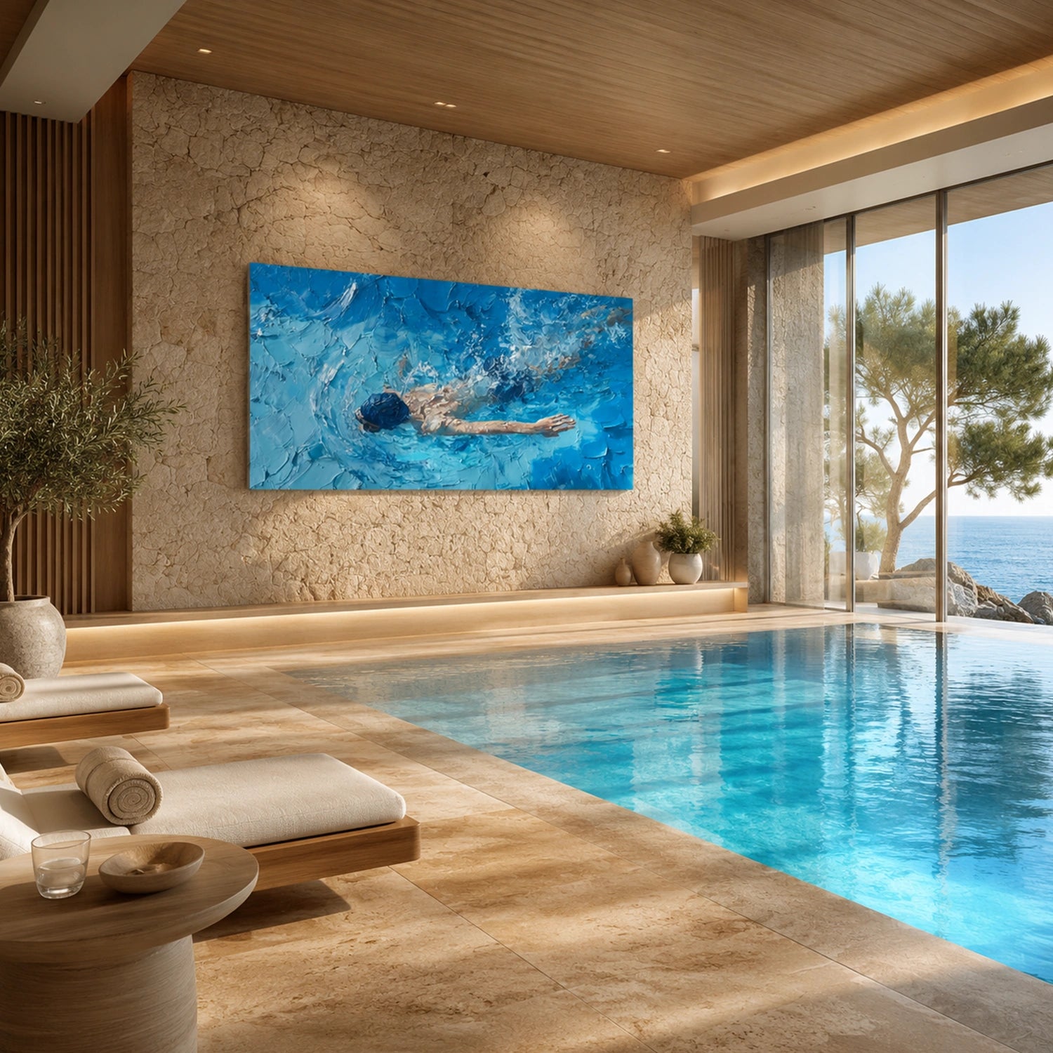 Swimming Sports Textured Wall Art #SC032