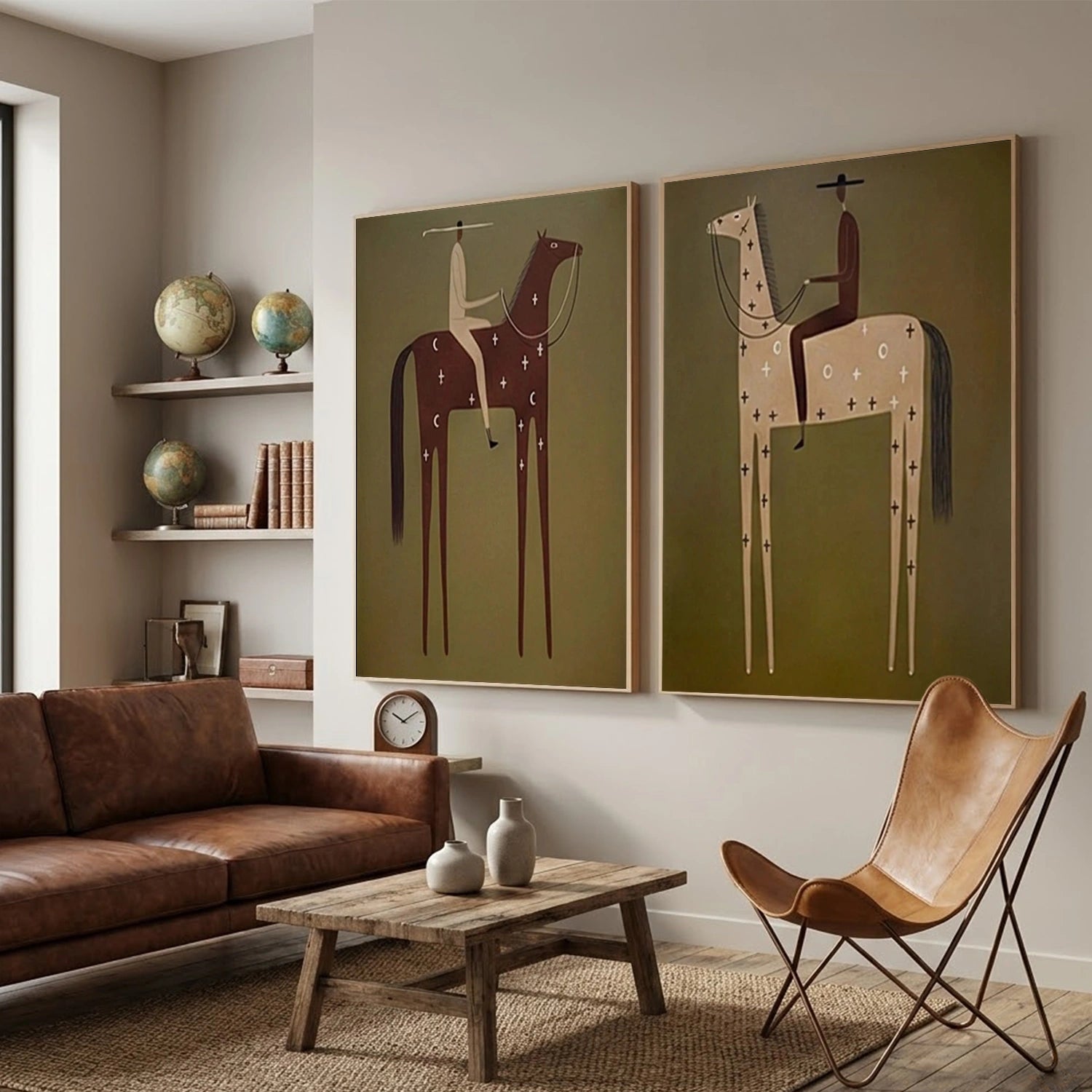 Western Cowboy Wall Art Set of 2 #AC089