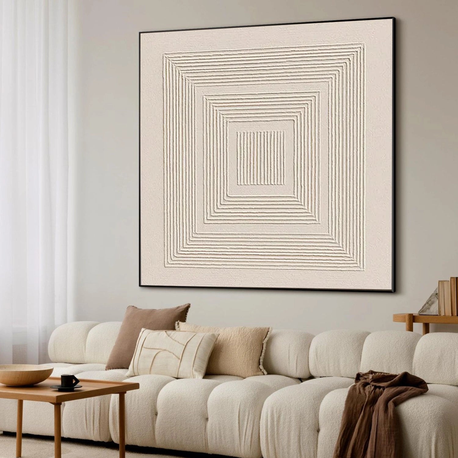 Beige Minimalist Textured Wall Art #MW018