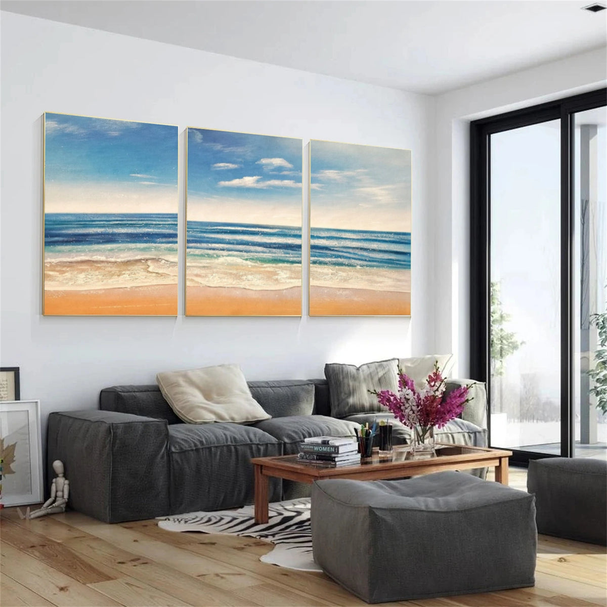Abstract Ocean And Sky Wall Art Set of 3 #OS141