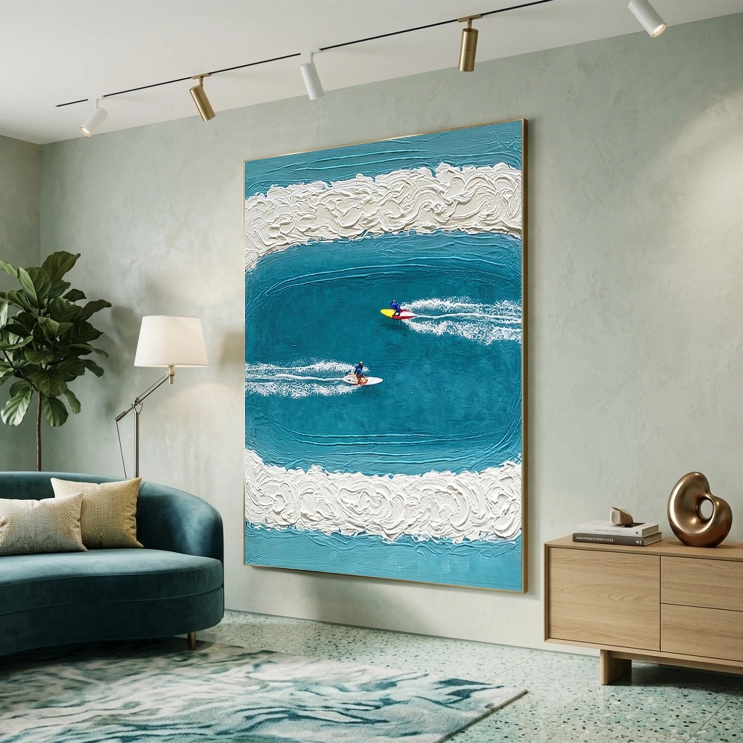 Surfing Sports Textured Wall Art #SC017
