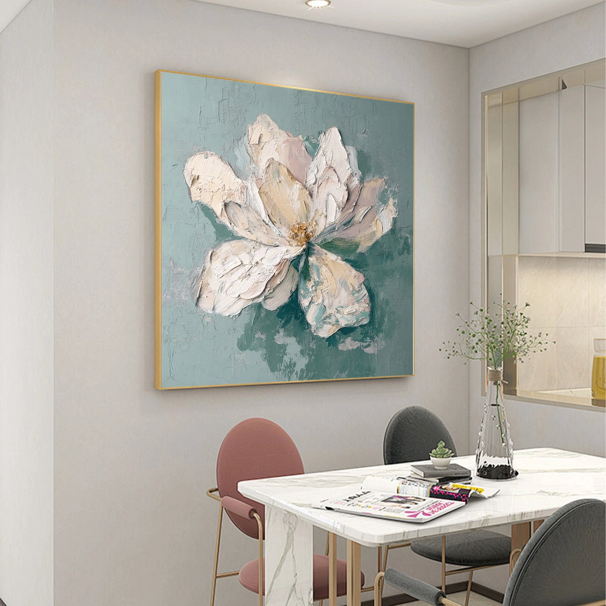 Abstract Flower And Tree Textured Wall Art #FT039