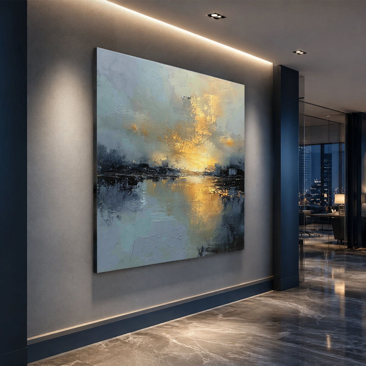 Abstract Ocean And Sky Wall Art #OS077