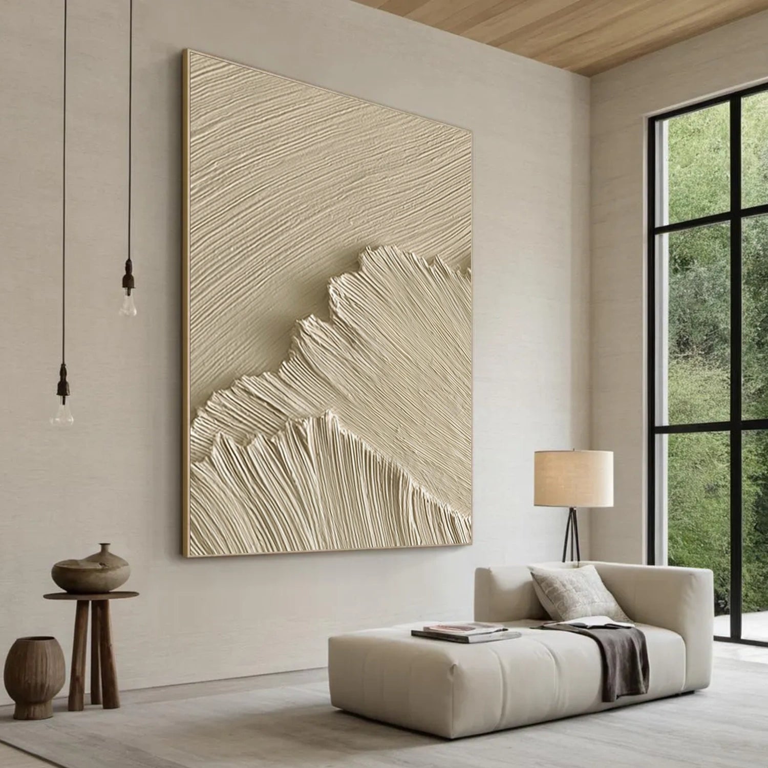 Beige Minimalist Textured Wall Art #MW032