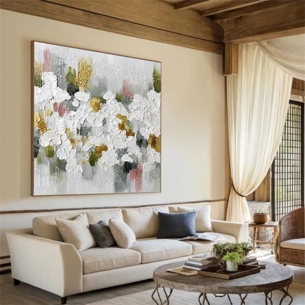 Abstract Flower And Tree Textured Wall Art #FT038