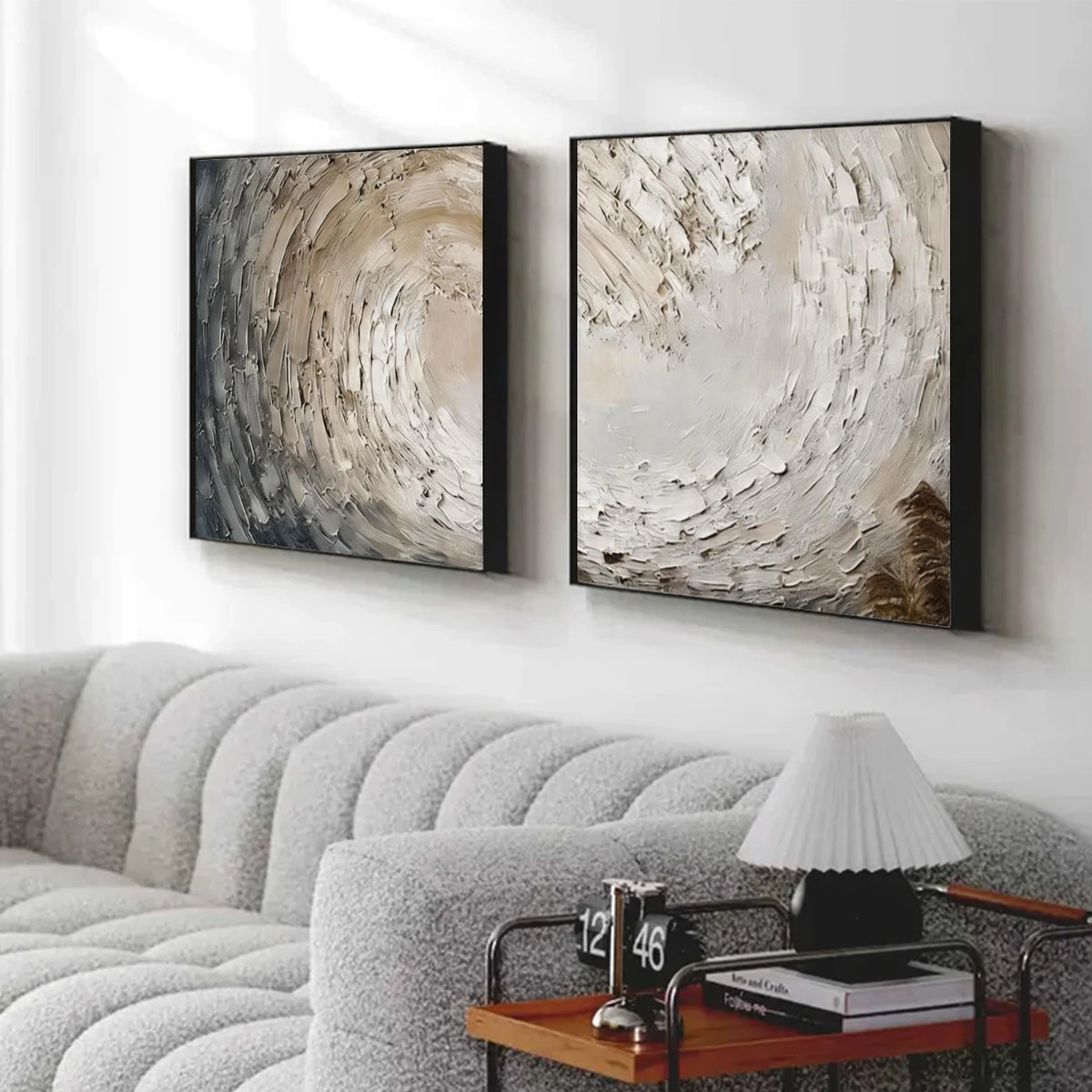 Abstract Ocean And Sky Textured Wall Art Set of 2 #OS144