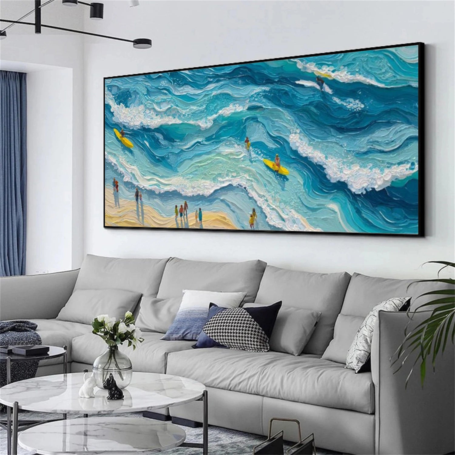 Surfing Sports Textured Wall Art #SC049