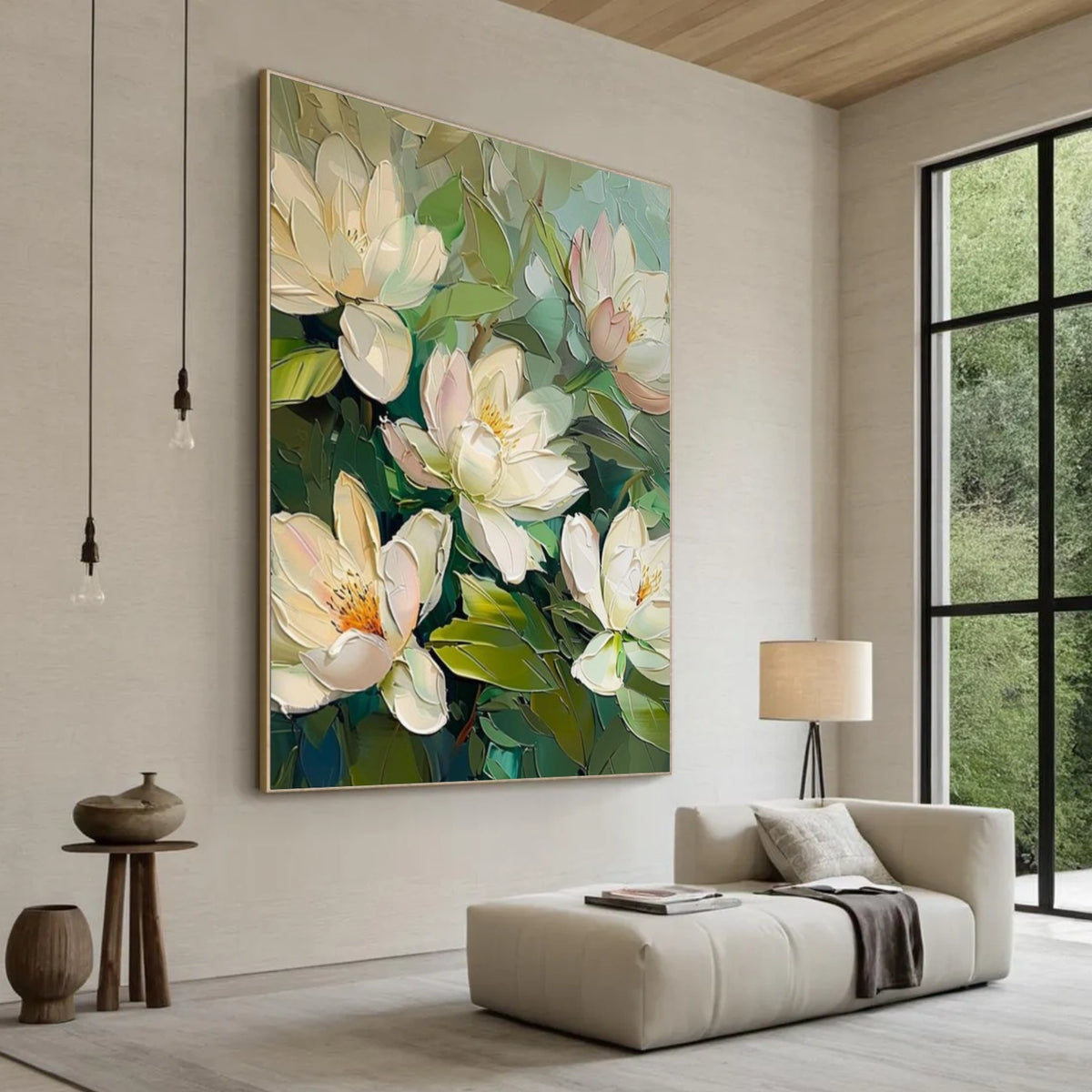 Abstract Flower And Tree Textured Wall Art #FT002