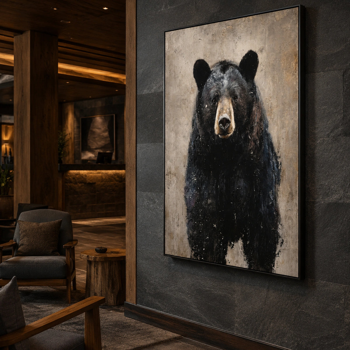 Abstract Animal Bear Wall Art #AN004