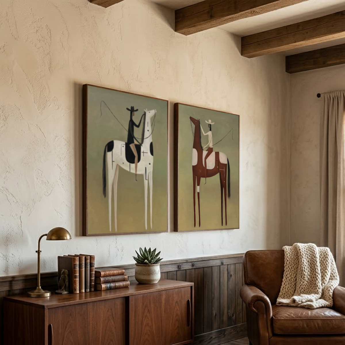 Western Cowboy Wall Art Set of 2 #AC 158