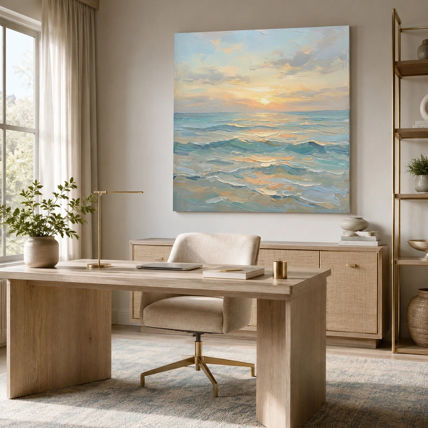 Abstract Ocean And Sky Wall Art #OS115