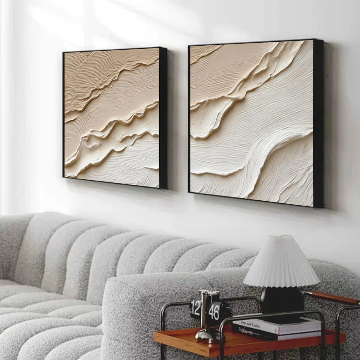 Brown Minimalist Textured Wall Art Set of 2 #MW033