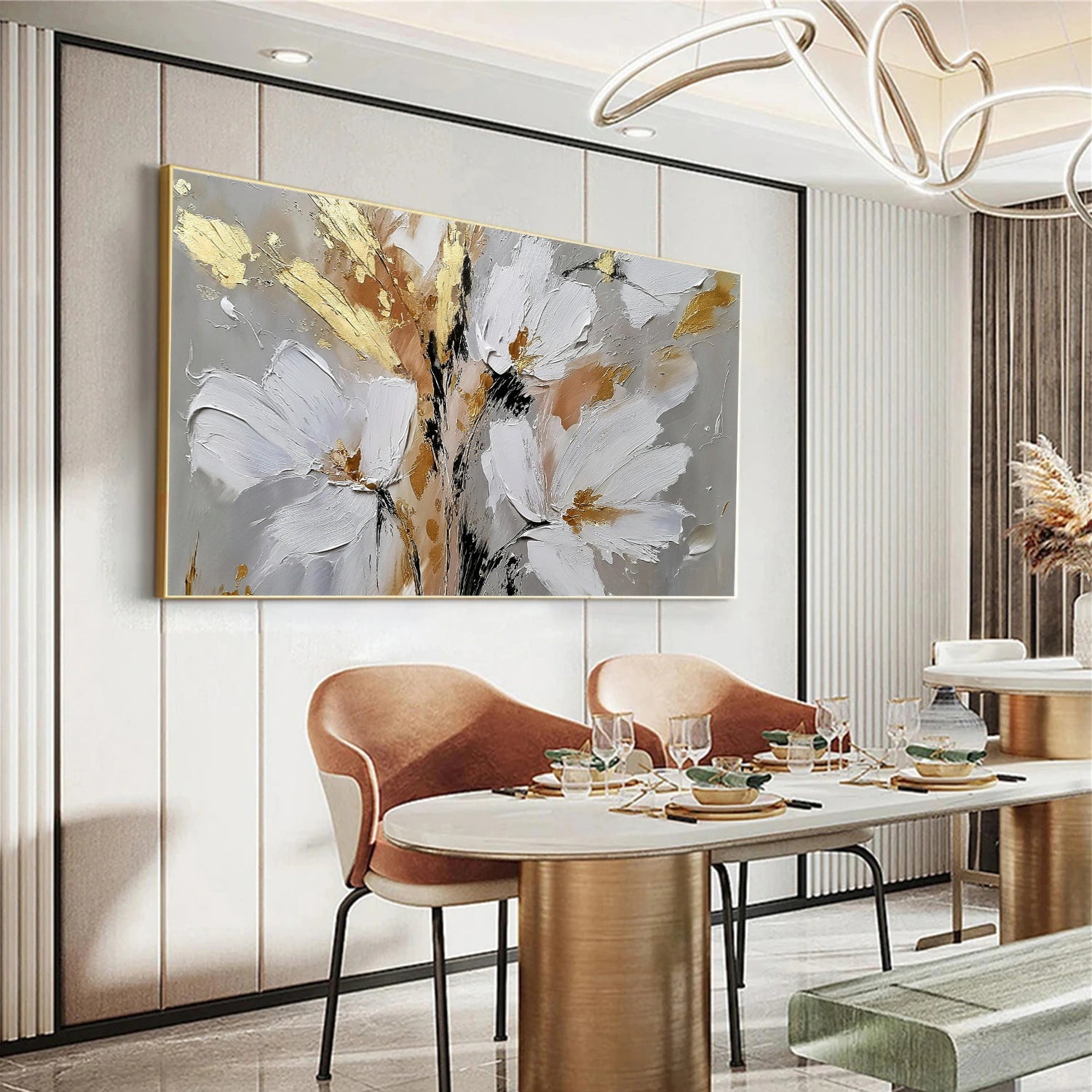 Abstract Flower And Tree Textured Wall Art #FT011