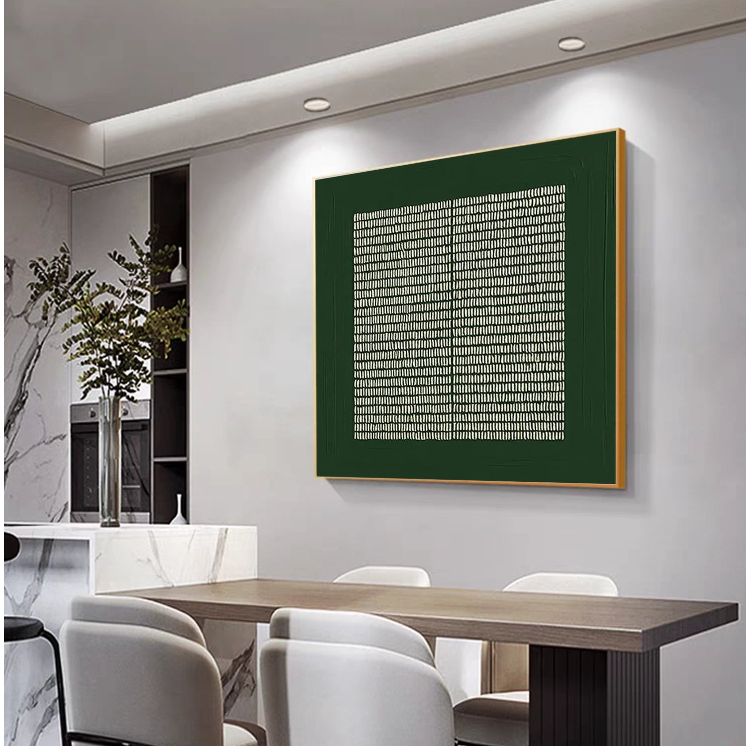 Green Minimalist Textured Wall Art #MW025