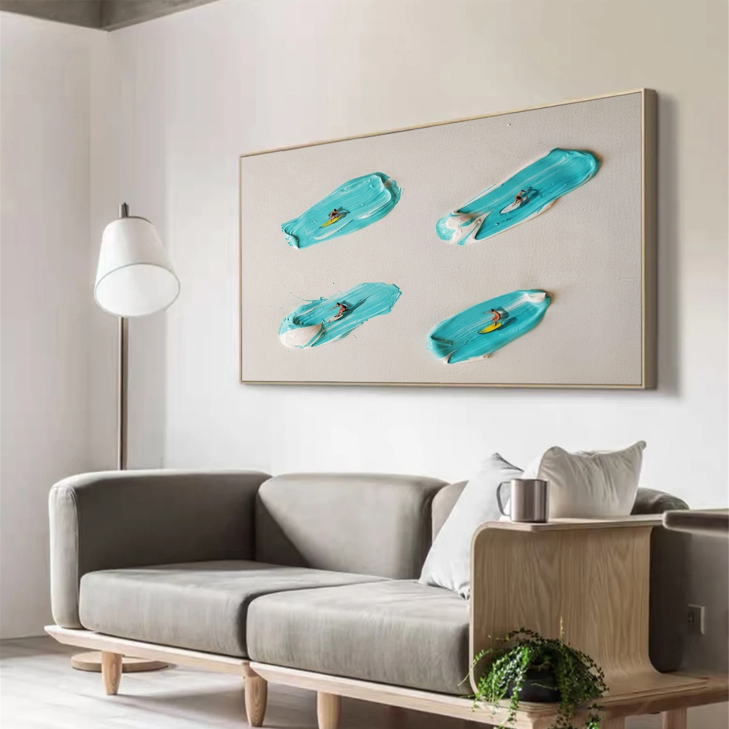Surfing Sports Textured Wall Art #SC046