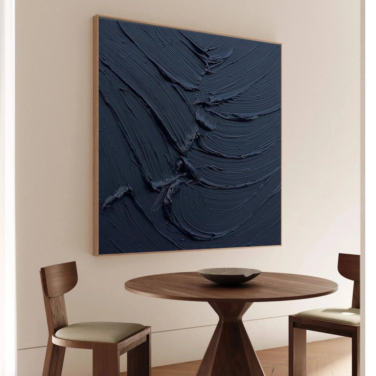 Black and Blue Minimalist Textured Wall Art #MW015