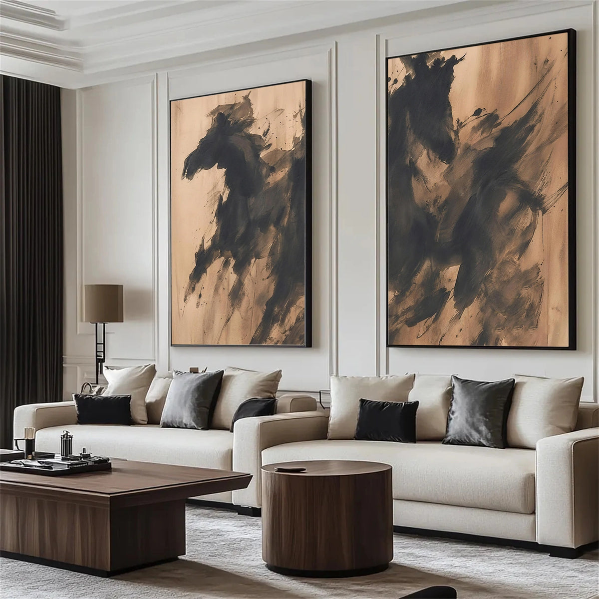 Abstract Animal Horse Wall Art Set of 2 #AN029