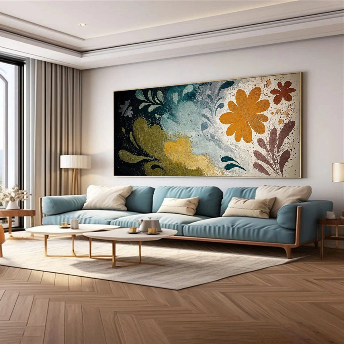 Abstract Flower And Tree Textured Wall Art #FT034