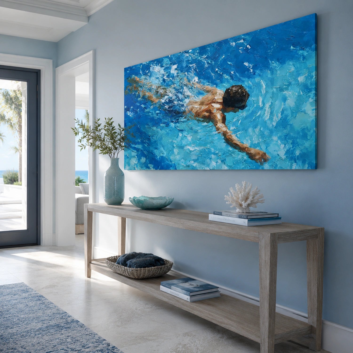 Swimming Sports Textured Wall Art #SC034