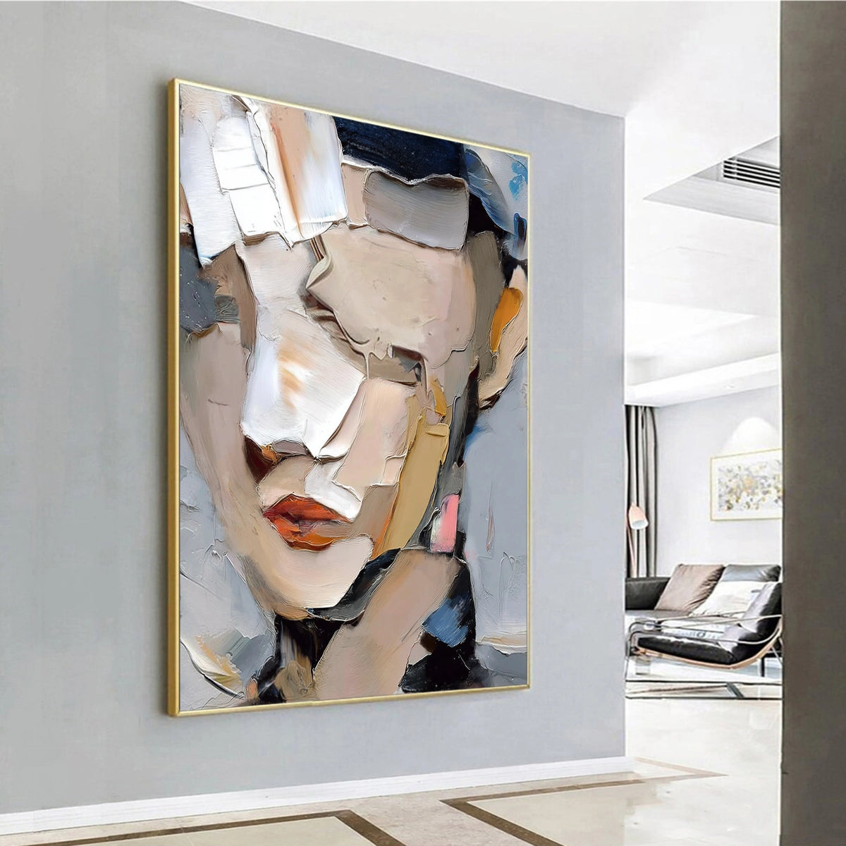 Abstract Portrait Textured Wall Art #LA021