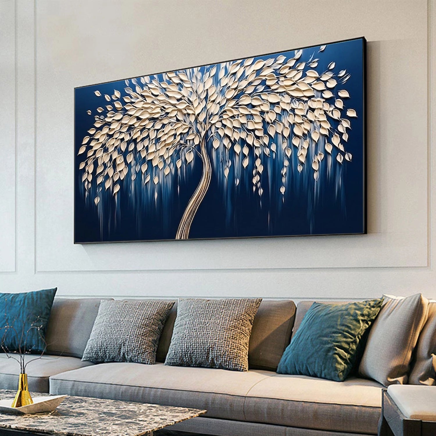 Abstract Flower And Tree Textured Wall Art #FT041