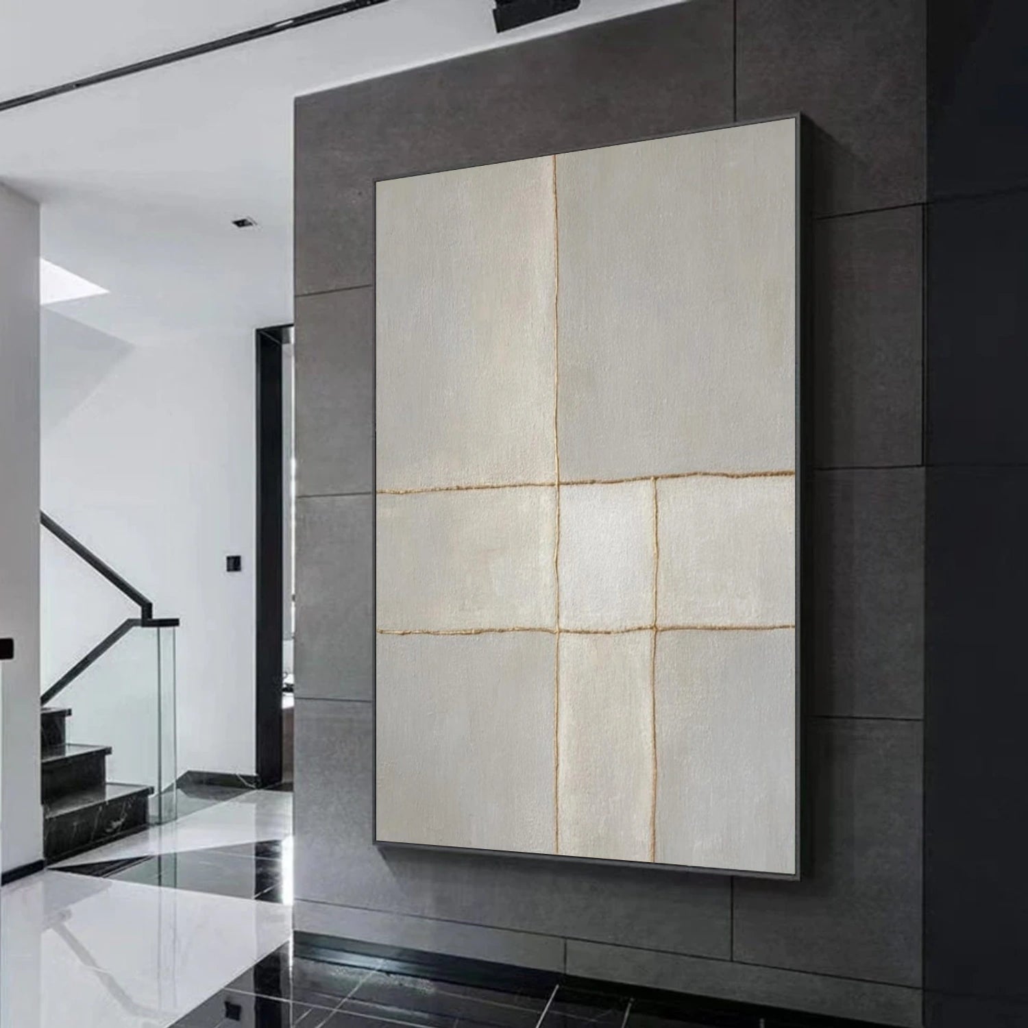 Gray Minimalist Textured Wall Art #MW006
