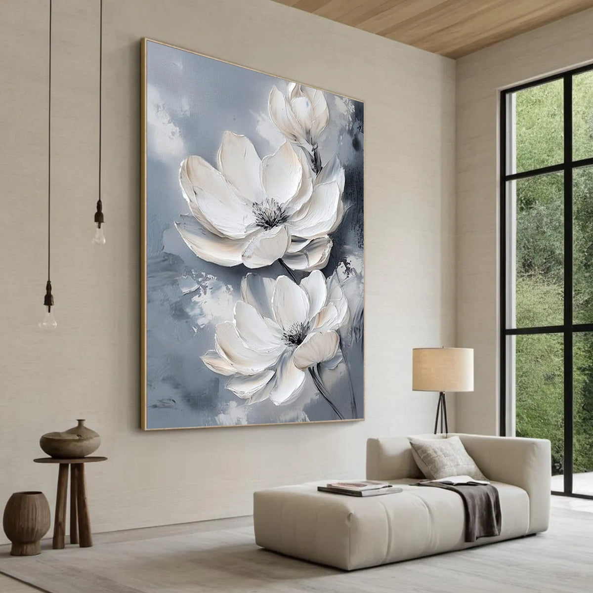 Abstract Flower And Tree Textured Wall Art #FT027