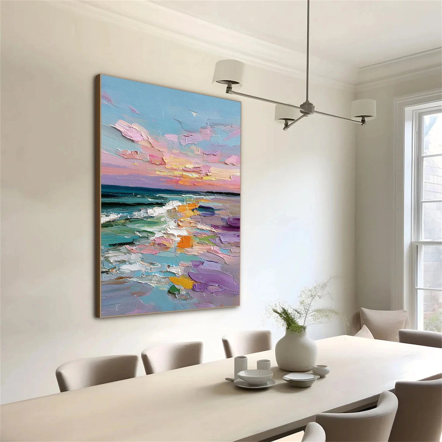 Abstract Ocean And Sky Textured Wall Art #OS031