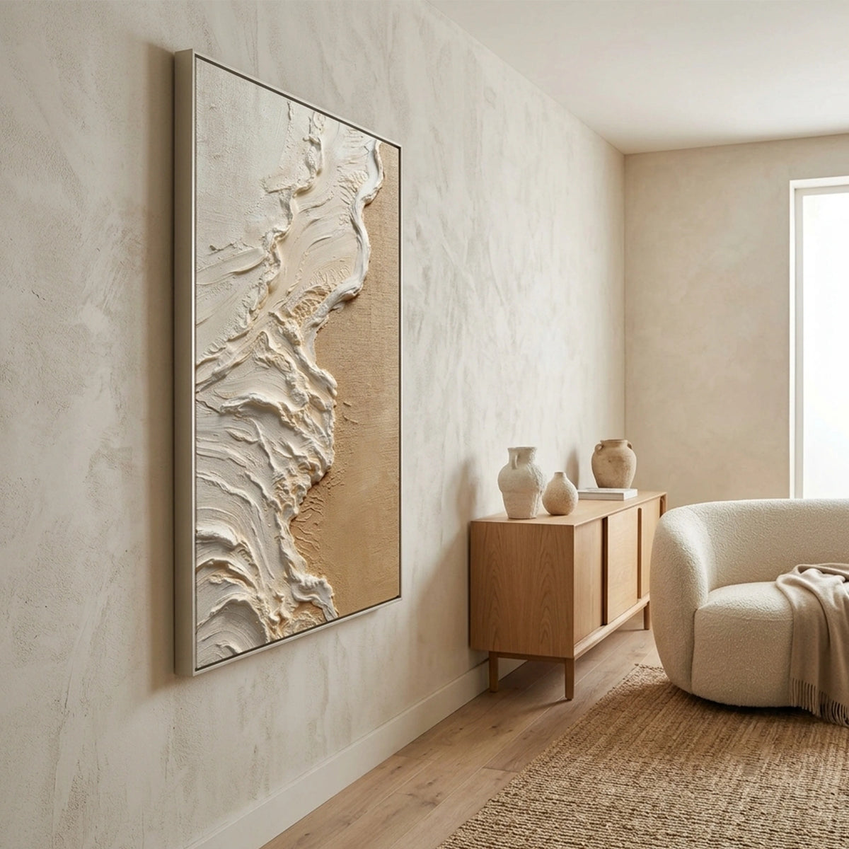Abstract Ocean And Sky Textured Wall Art #OS126