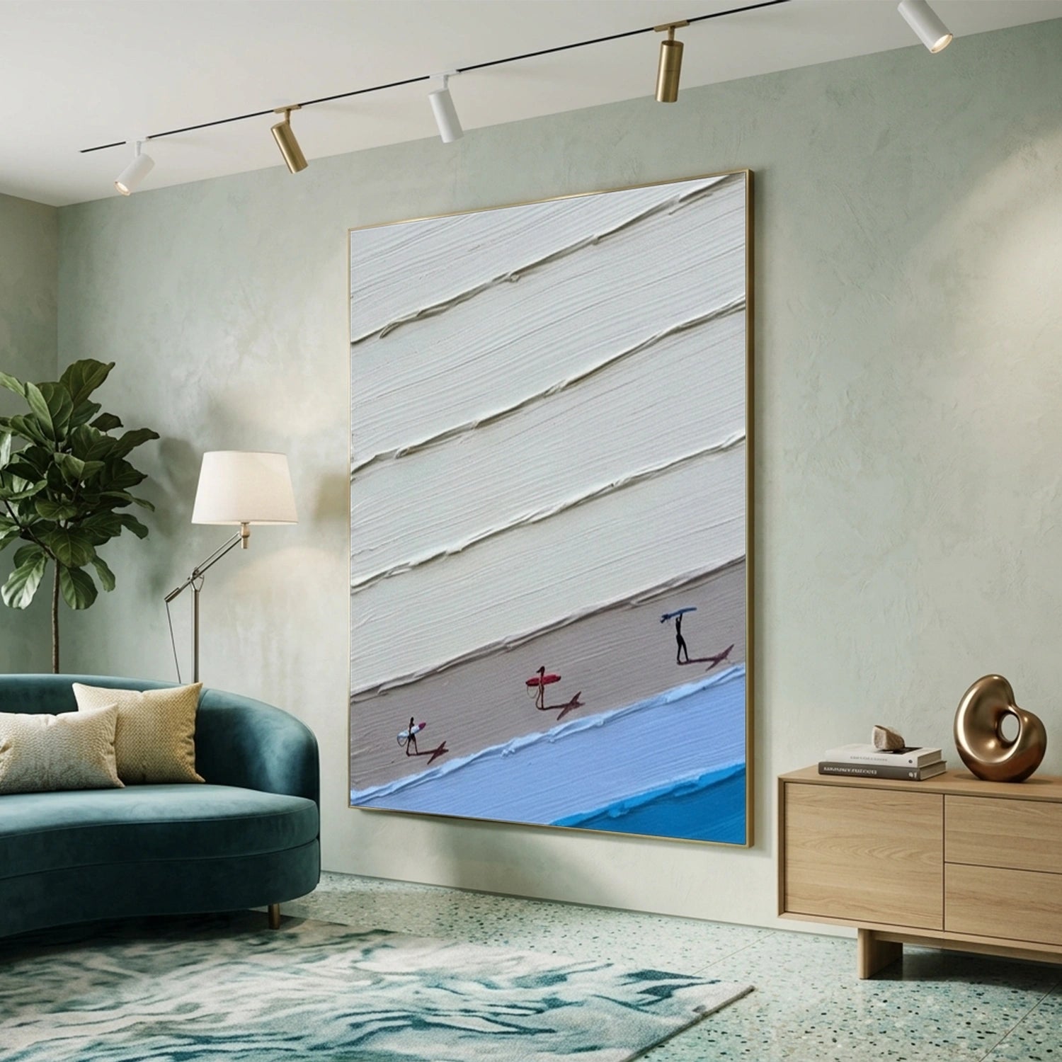 Surfing Sports Textured Wall Art #SC014