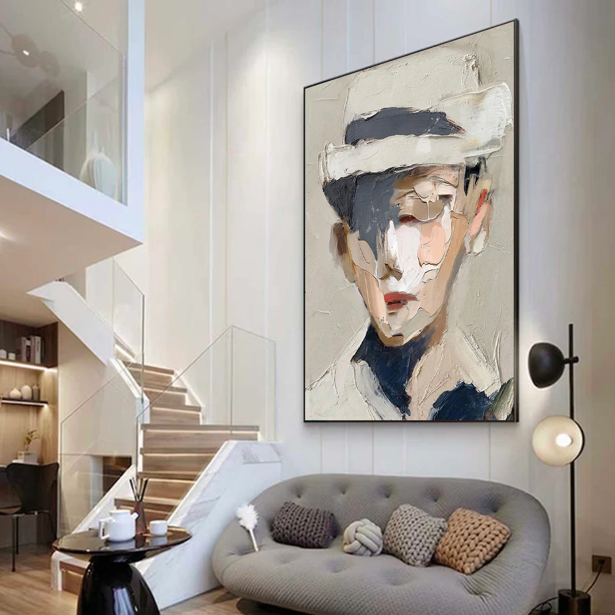Abstract Portrait Textured Wall Art #LA020