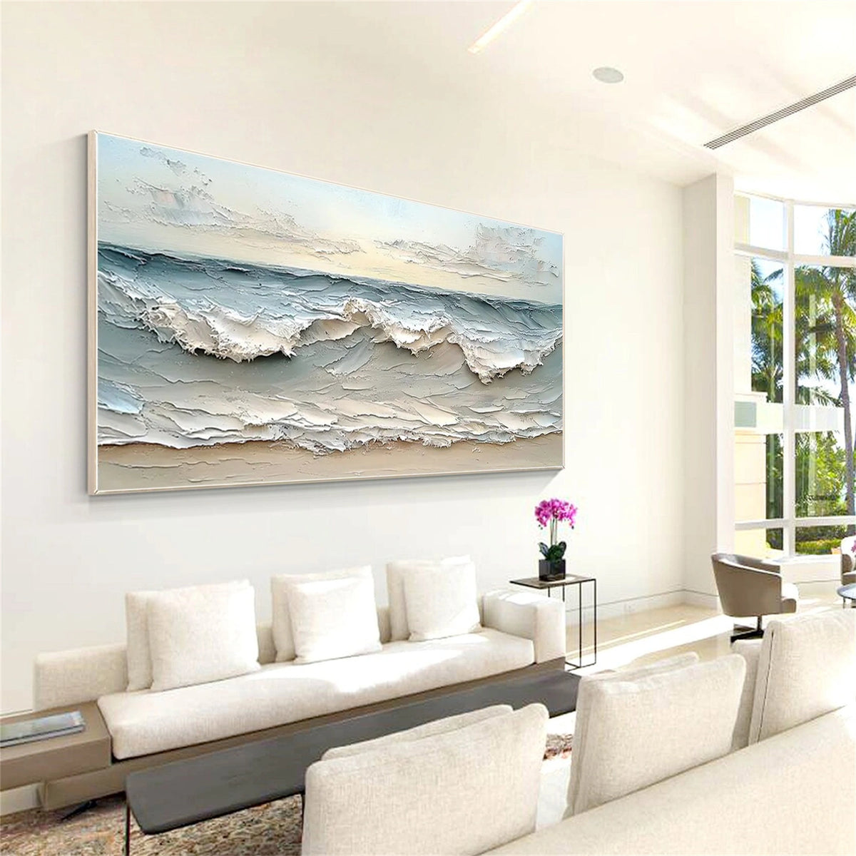 Abstract Ocean And Sky Textured Wall Art #OS062
