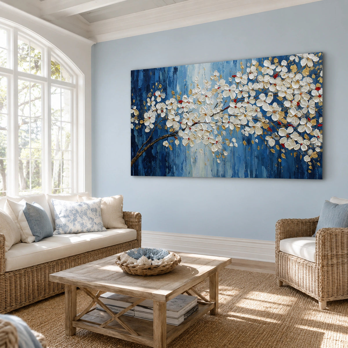 Abstract Flower And Tree Textured Wall Art #FT056