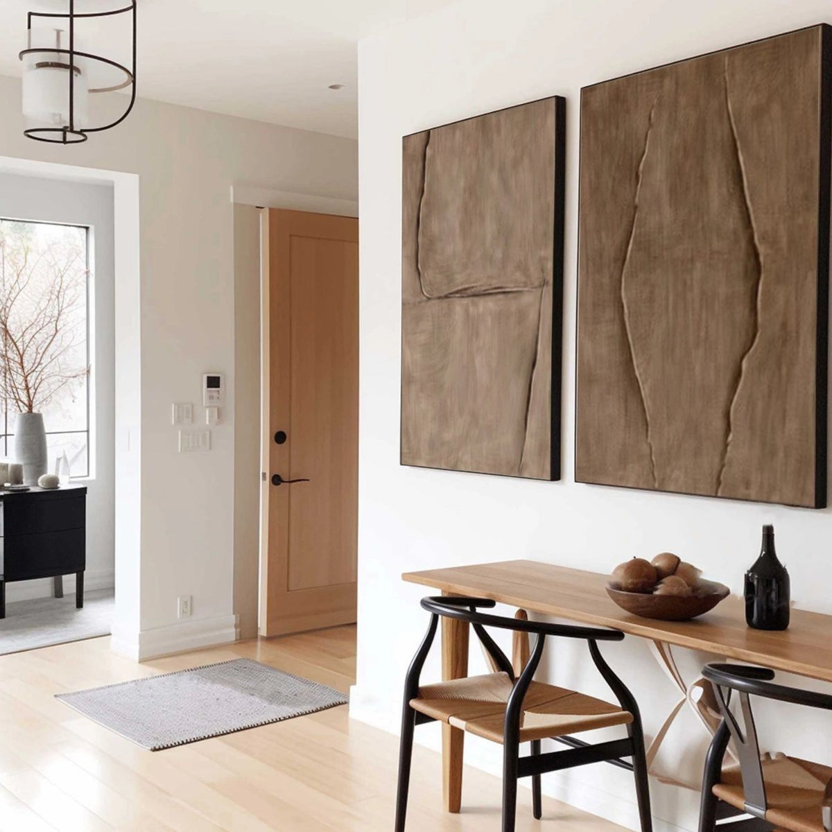 Brown Minimalist Textured Wall Art Set of 2 #MW034