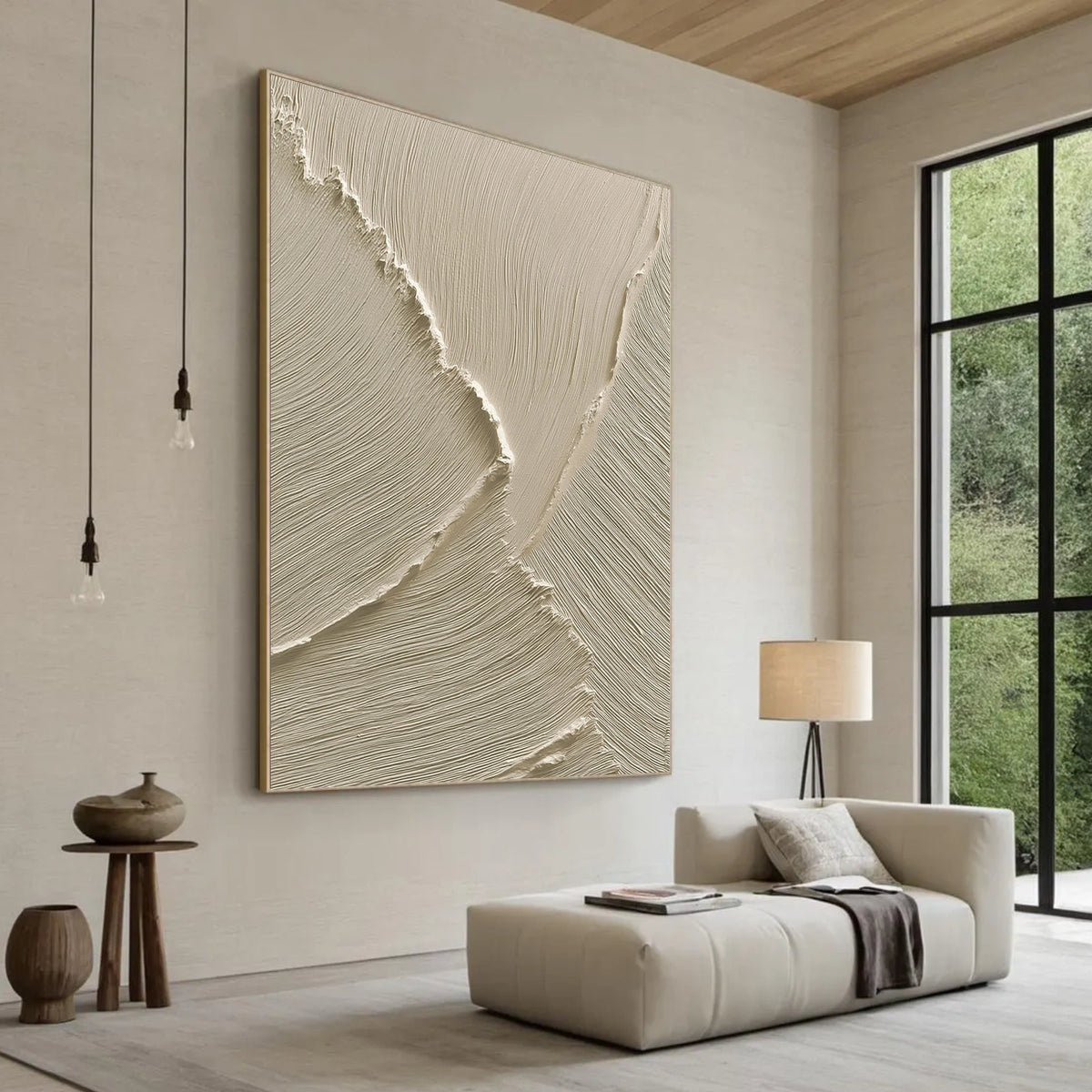 Beige Minimalist Textured Wall Art #MW031