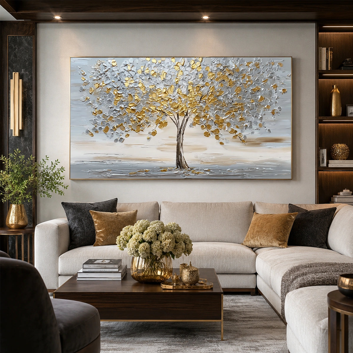 Abstract Flower And Tree Textured Wall Art #FT054