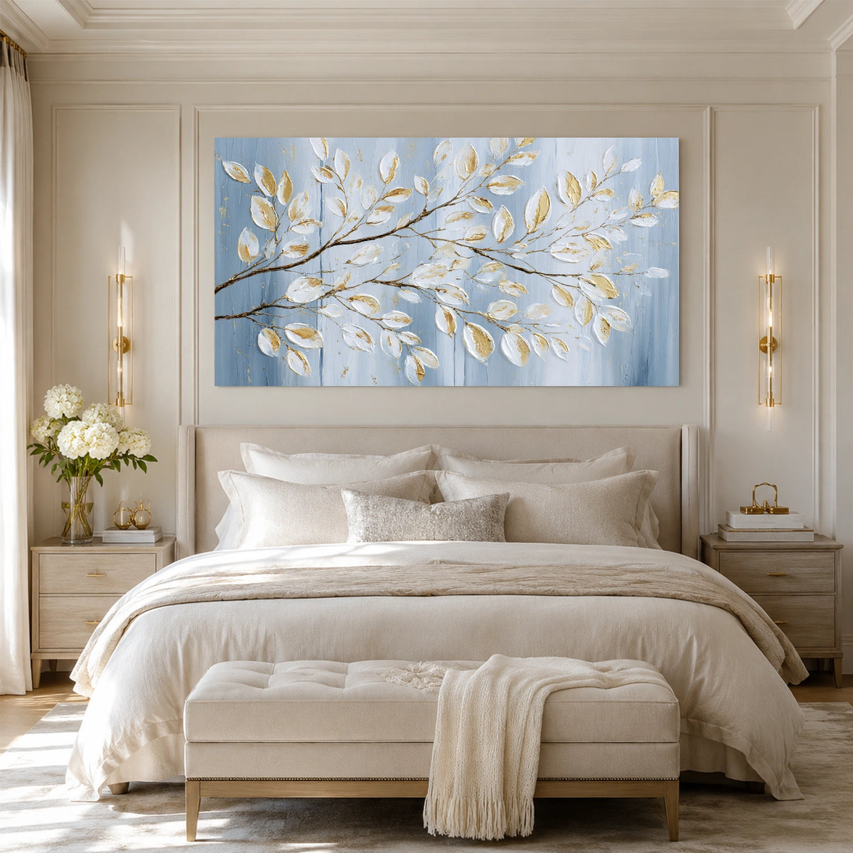 Abstract Flower And Tree Textured Wall Art #FT057