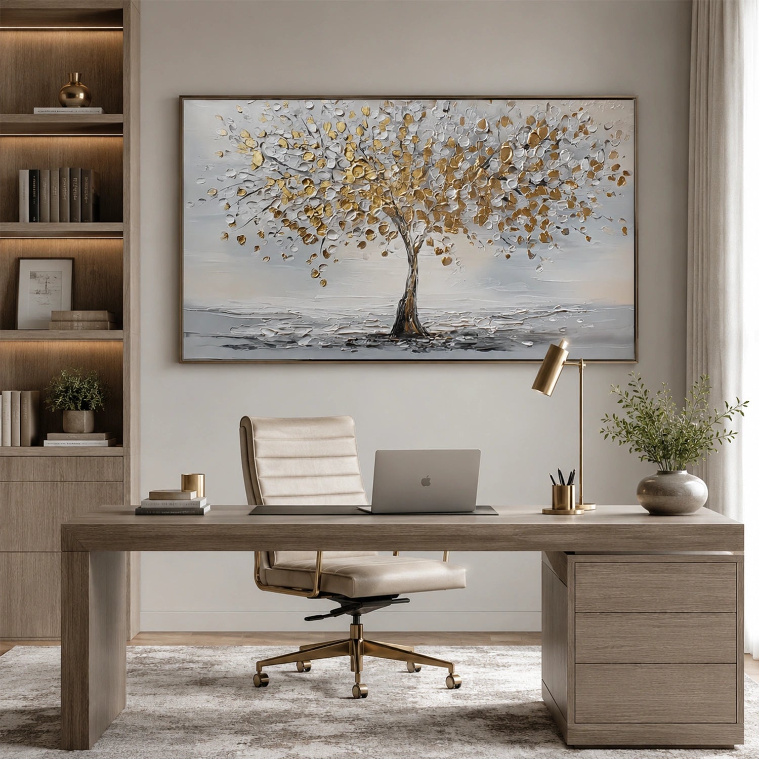Abstract Flower And Tree Textured Wall Art #FT053