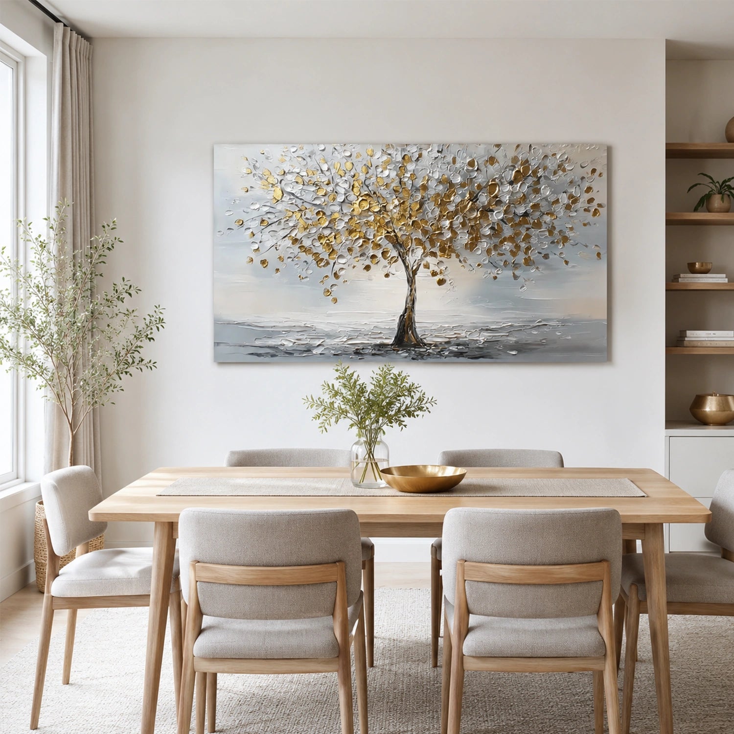 Abstract Flower And Tree Textured Wall Art #FT053
