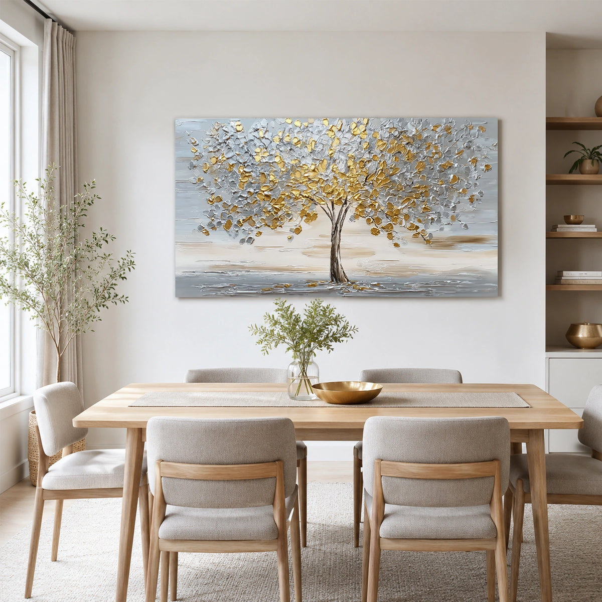 Abstract Flower And Tree Textured Wall Art #FT054