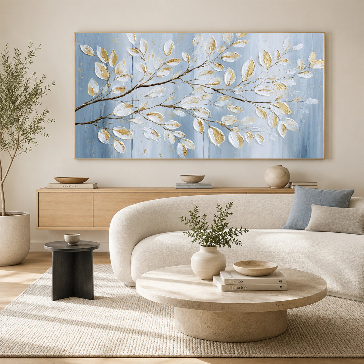 Abstract Flower And Tree Textured Wall Art #FT057