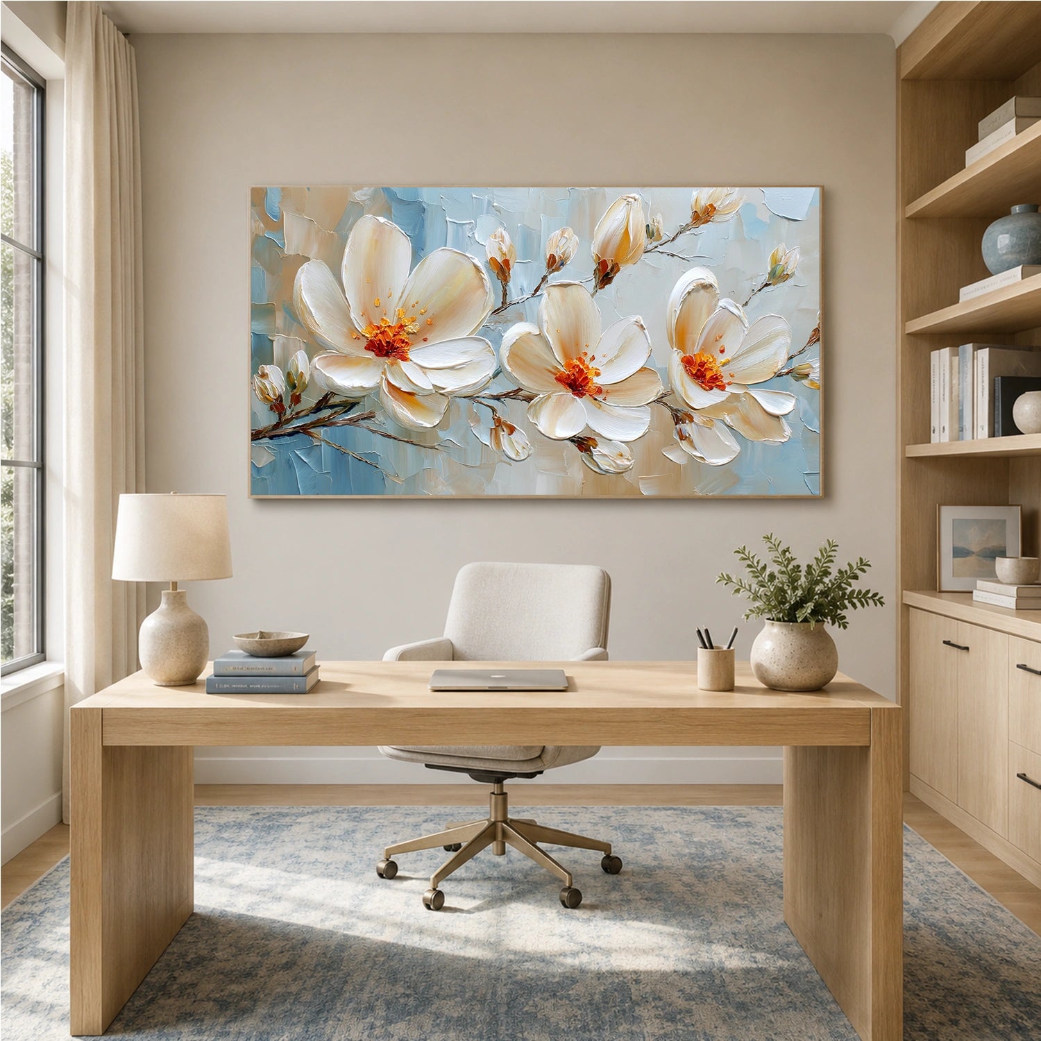 Abstract Flower And Tree Textured Wall Art #FT052